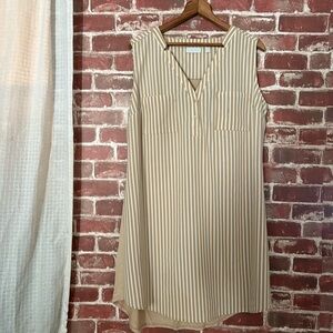 New York & Company Beige Striped Tunic